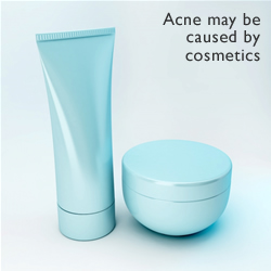 Acne may be caused cheap cosmetics or cosmetic overuse